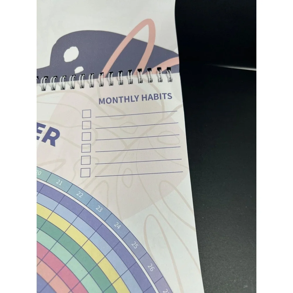 Eyrozill Habit Tracker Calendar Unisex OS Multicolor New Rainbow Abstract BGB038